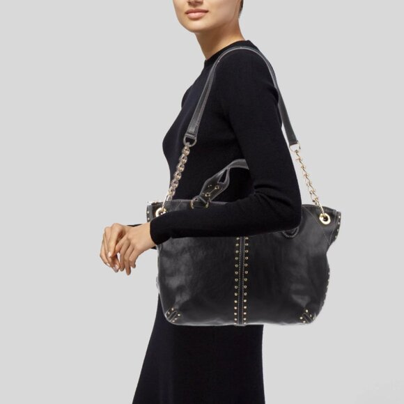 Michael Michael Kors Leather Embellished Handle Bag - Picture 1 of 7